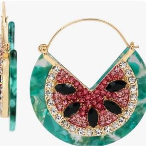 Betsey Johnson Watermelon Hoop Earrings